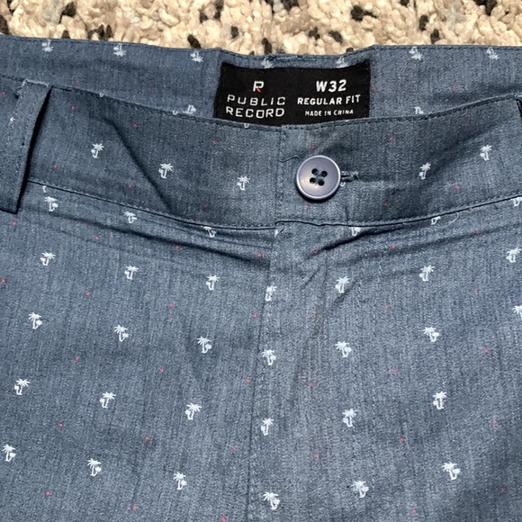 Public Record Men’s Blue Palm Tree Print Ligjtweight Shorts Size 32 - Picture 4 of 9